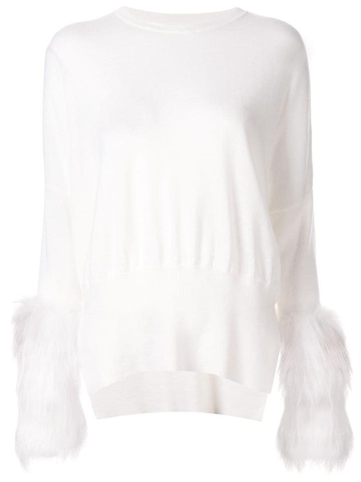 Izaak Azanei Fur Cuffed Jumper - White