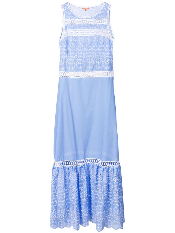 Ermanno Scervino Flared Lace-embroidered Dress - Blue