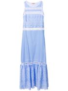 Ermanno Scervino Flared Lace-embroidered Dress - Blue
