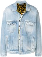 Balenciaga Oversized Denim Fur Jacket - Blue