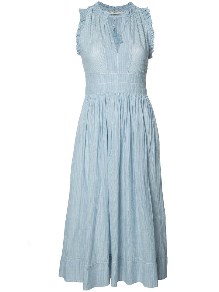 Ulla Johnson Pleated Shift Dress, Women's, Size: 10, Blue, Cotton