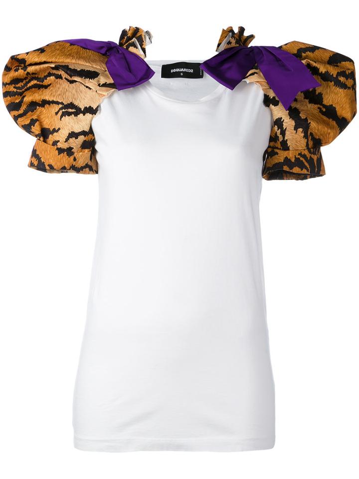 Dsquared2 - Puffy Sleeve T-shirt - Women - Cotton/polyester - M, White, Cotton/polyester