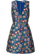 Alice+olivia Floral Print Mini Dress - Blue