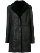 Drome Reversible Leather Coat - Black