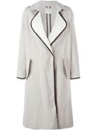 Forte Forte Contrast Lapel Trench Coat, Women's, Size: 1, Nude/neutrals, Linen/flax/cotton