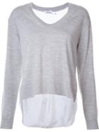 Alexander Wang Contrast Back Sweater, Women's, Size: Small, Grey, Viscose/merino