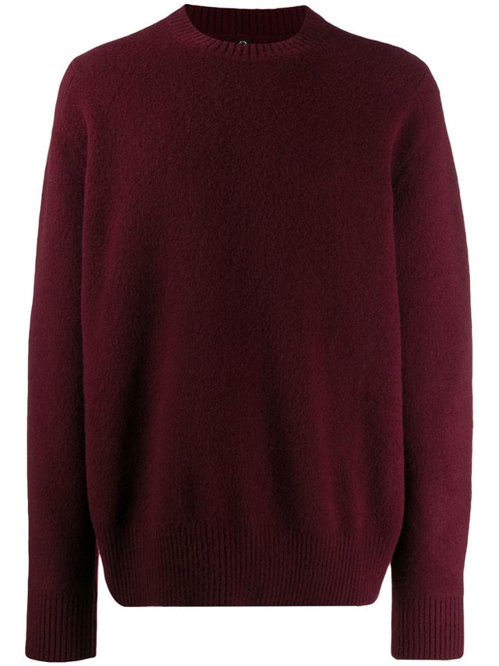Oamc Fine Knit Logo Sweater - Red