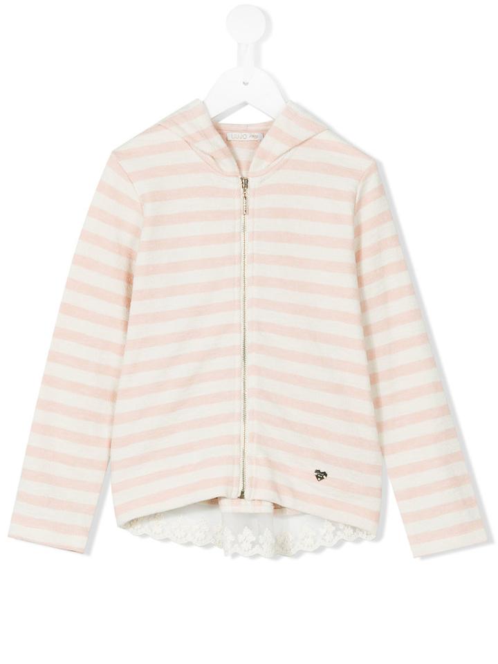 Liu Jo Kids - Striped Hoodie - Kids - Cotton - 3 Yrs, White