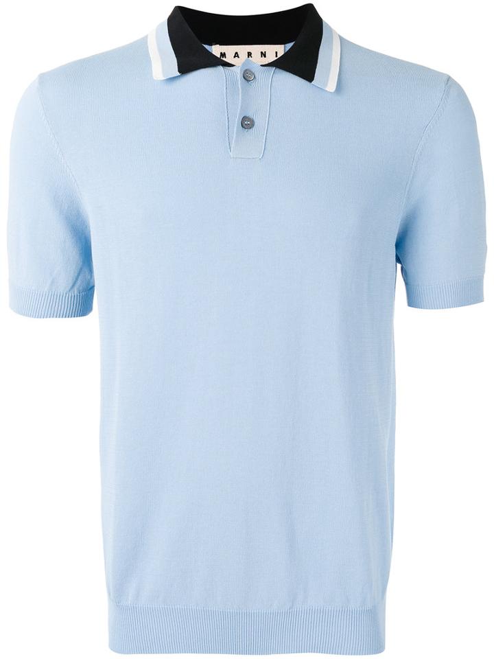 Marni Classic Polo Top, Men's, Size: 52, Blue, Cotton