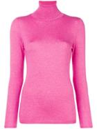 Snobby Sheep Roll Neck Fine Knit Sweater - Pink & Purple