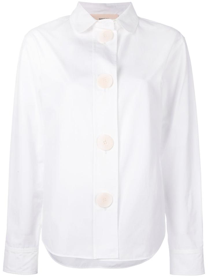 Oversized Buttons Shirt - Women - Cotton - 38, White, Cotton, Ports 1961