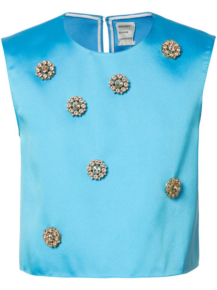 Maison Rabih Kayrouz Embellished Cropped Top - Blue