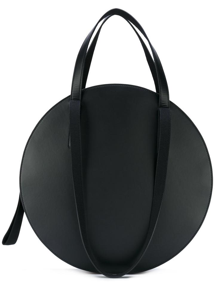 Marni - Round Tote - Women - Cotton/calf Leather/lamb Skin/polyurethane - One Size, Black, Cotton/calf Leather/lamb Skin/polyurethane