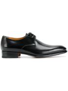 Santoni Almond Toe Lace-up Shoes - Black