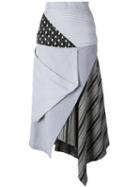 J.w.anderson - Asymmetric Skirt - Women - Cotton/polyamide - 12, Grey, Cotton/polyamide