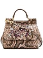 Dolce & Gabbana - Mini 'sicily' Tote - Women - Snake Skin - One Size, Pink/purple, Snake Skin