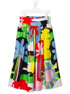 Stella Mccartney Kids Teen Flower Print Skirt - Blue