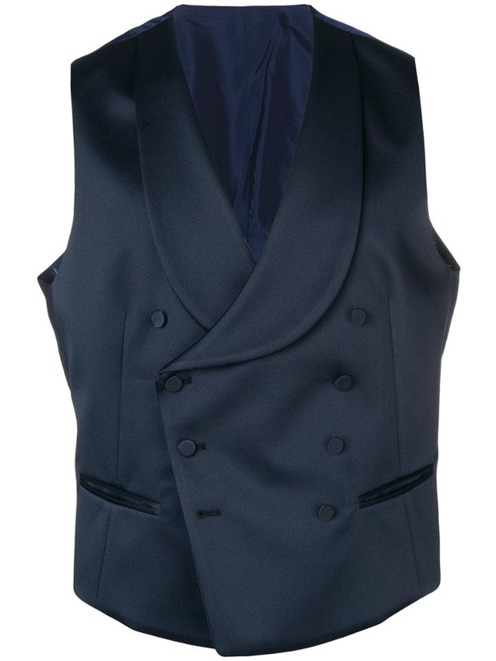 Tagliatore Classic Double-breasted Waistcoat - Blue