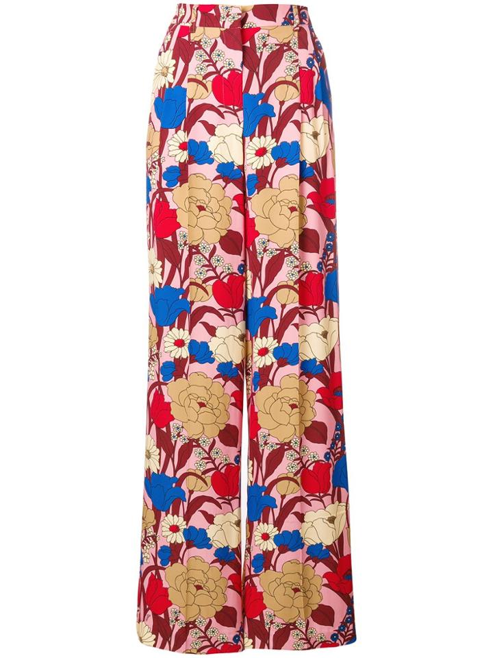Vivetta Floral Print Trousers - Pink & Purple