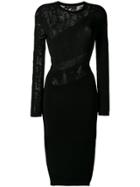 Versace Knitted Fitted Dress - Black