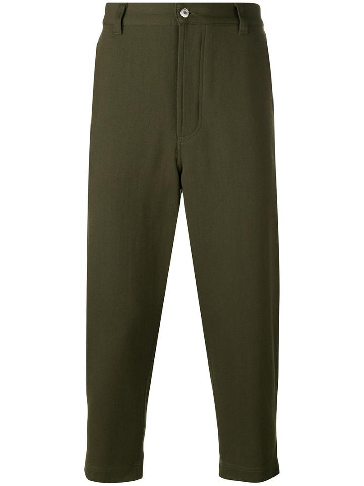 Ami Alexandre Mattiussi - Oversized Carrot Fit Trousers - Men - Cotton/wool - S, Green, Cotton/wool