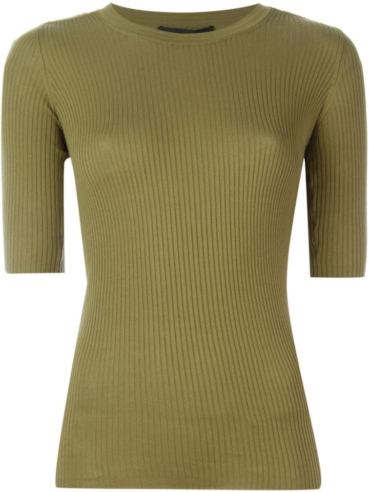 Alexander Wang Press Stud Embellished Top, Women's, Size: Small, Green, Cotton