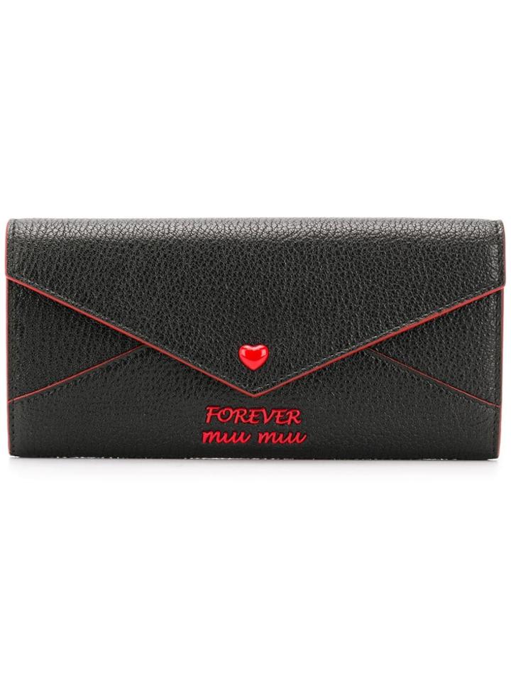 Miu Miu Madras Leather Wallet - Black