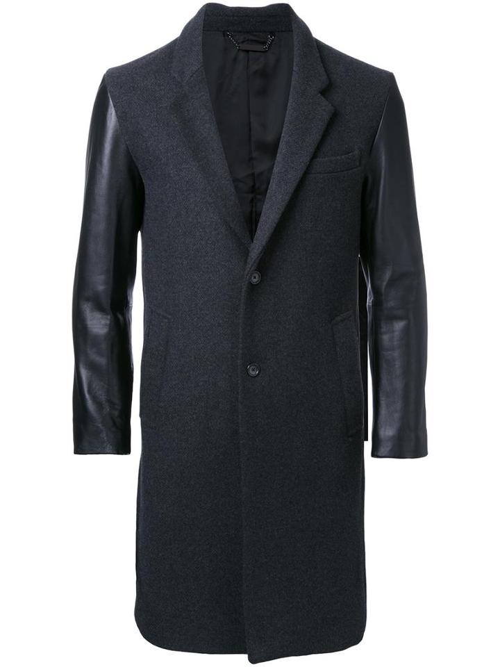 Monkey Time Single Breasted Coat, Men's, Size: Medium, Black, Wool