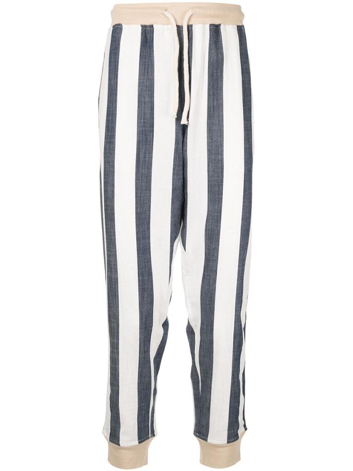 Drôle De Monsieur Striped Track Pants - White
