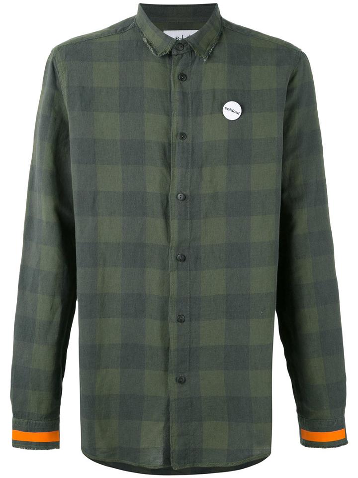Sold Out Frvr - Sid Checked Shirt - Men - Cotton/linen/flax - Xl, Green, Cotton/linen/flax