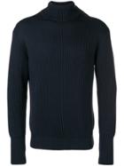 Maison Flaneur Ribbed Roll Neck Sweater - Blue