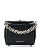 Alexander Mcqueen Crocodile-effect Box Shoulder Bag - Black