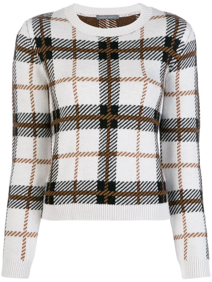 Alberta Ferretti Checked Jumper - Nude & Neutrals