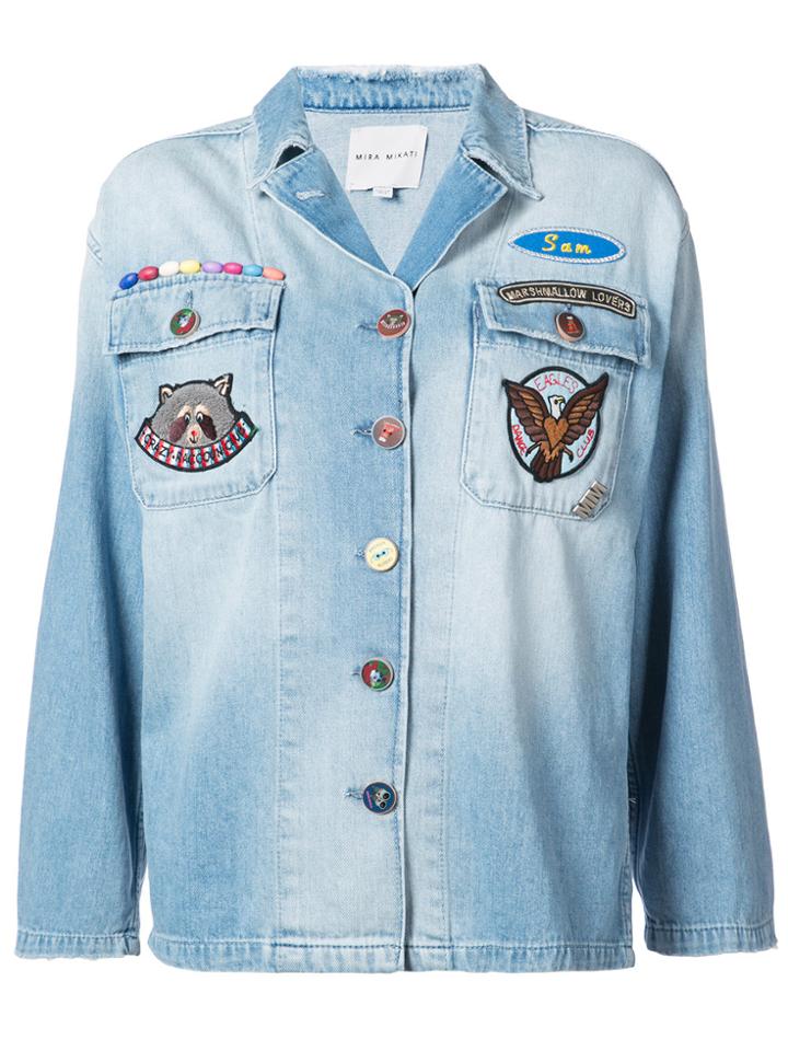 Mira Mikati Mulit-patch Denim Overshirt - Blue