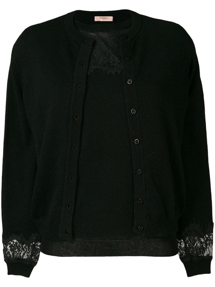Twin-set Cardigan And Sweater Set - Black