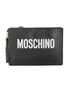 Moschino Leather Logo Clutch - Black