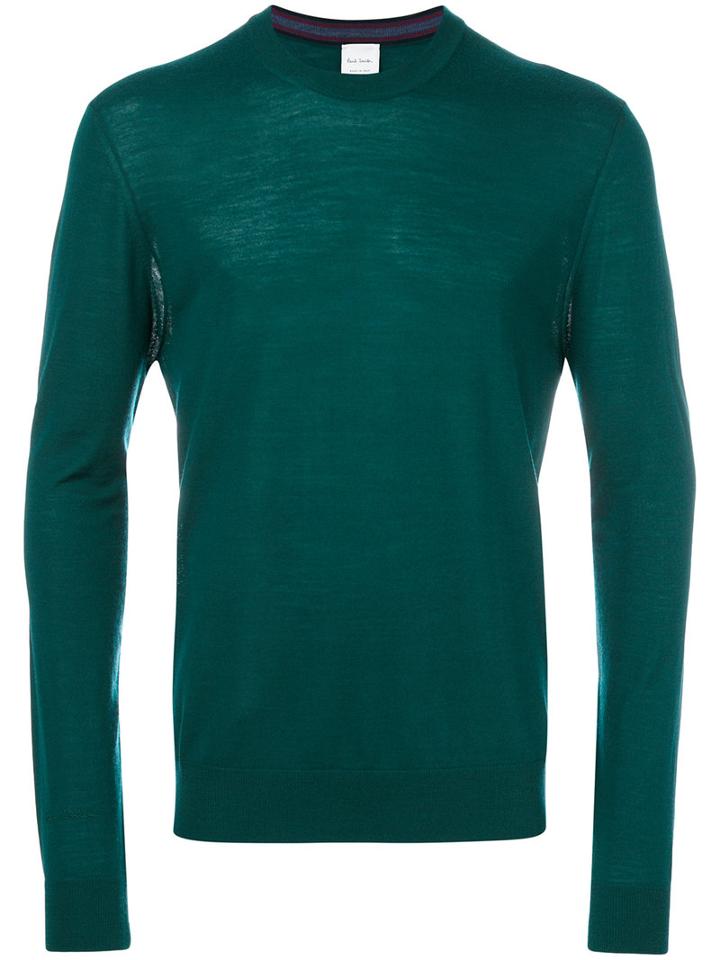 Paul Smith - Crew-neck Jumper - Men - Merino - L, Green, Merino