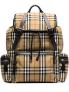 Burberry Brown Classic Check Cotton Canvas Backpack