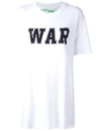 Off-white 'war' Print T-shirt, Women's, Size: Small, White, Cotton/viscose/silk