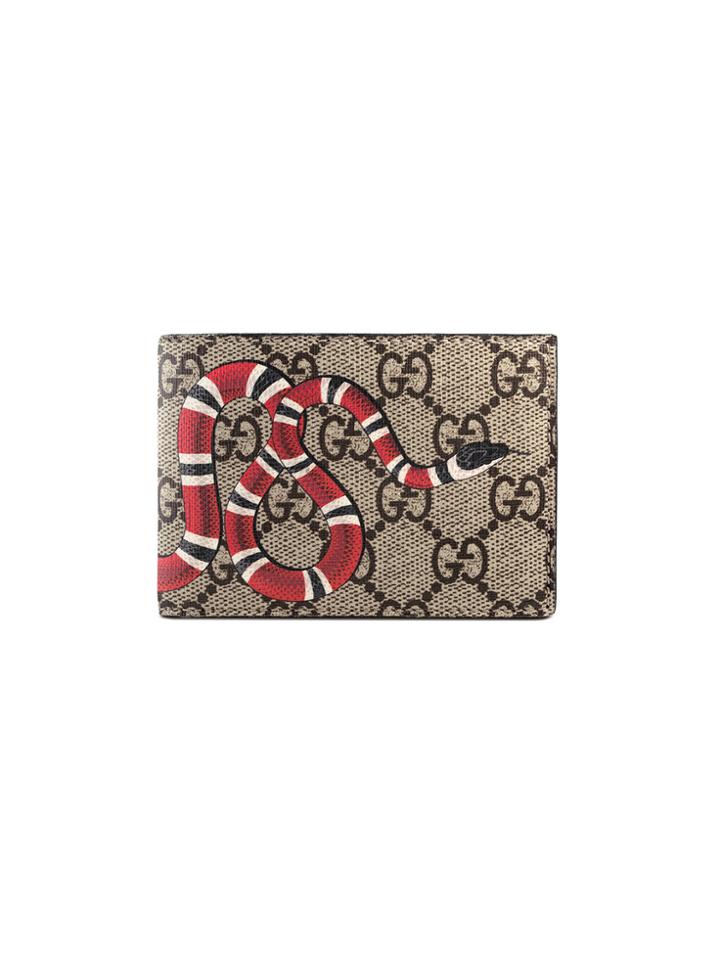 Gucci Kingsnake Print Gg Supreme Wallet - Nude & Neutrals