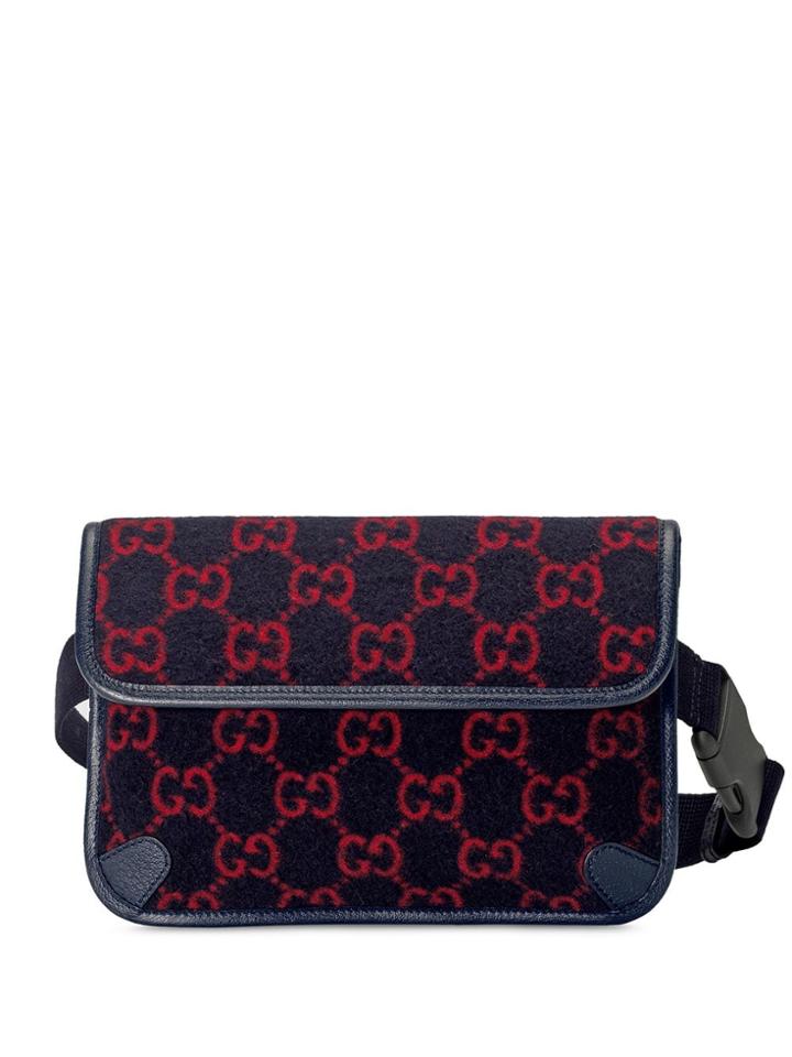 Gucci Monogram Print Belt Bag - Blue