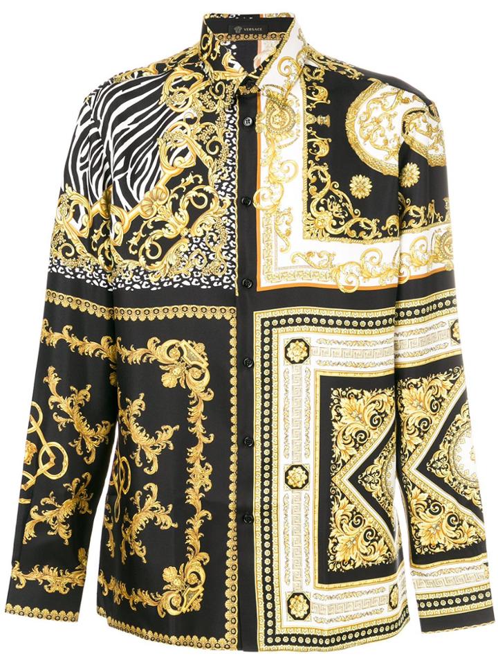 Versace Signature Print Slim Shirt - Multicolour