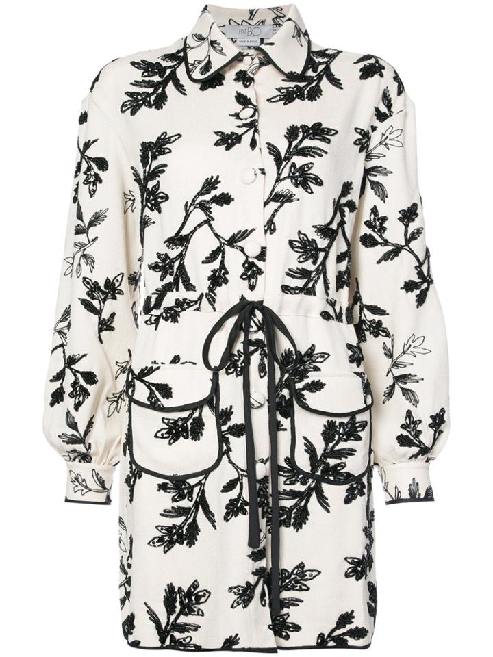 Patbo Leaf Appliqué Shirt Dress - Nude & Neutrals