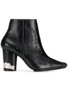 Toga Pulla Pointed Western Ankle Boots - Black