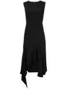 Goen.j Open Back Asymmetric Sleeveless Heavy Dress - Black