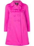 Twin-set Double Breasted Cropped Sleeve Coat - Pink & Purple