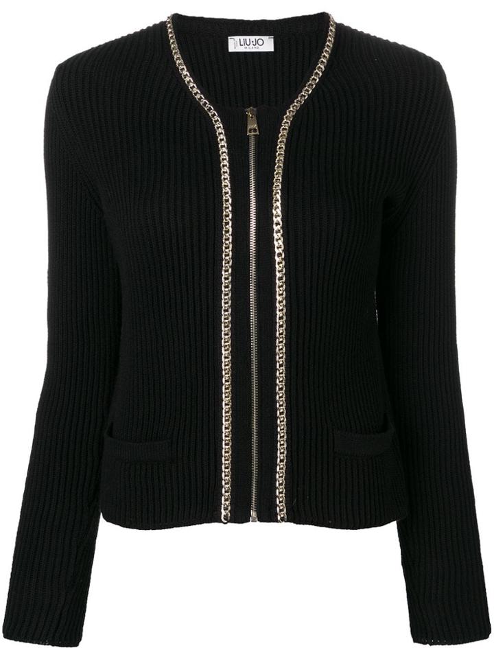 Liu Jo Zip Front Cardigan - Black