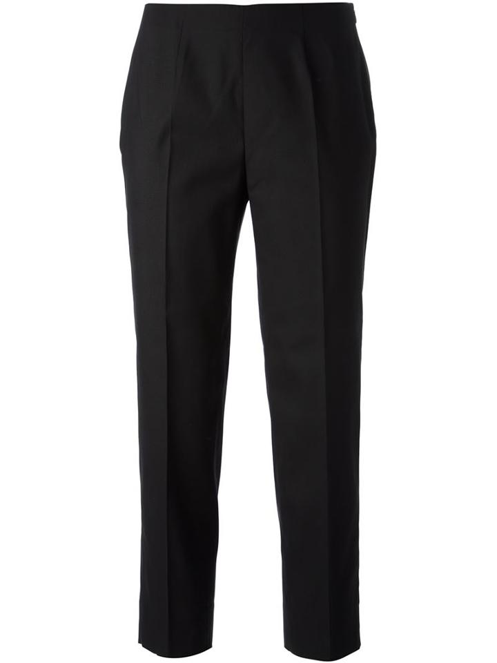 Piazza Sempione Cropped Trousers, Women's, Size: 42, Black, Silk/polyamide/spandex/elastane