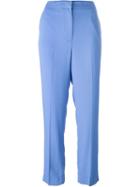 Msgm High Rise Tailored Trousers, Women's, Size: 44, Blue, Polyester/acetate/viscose