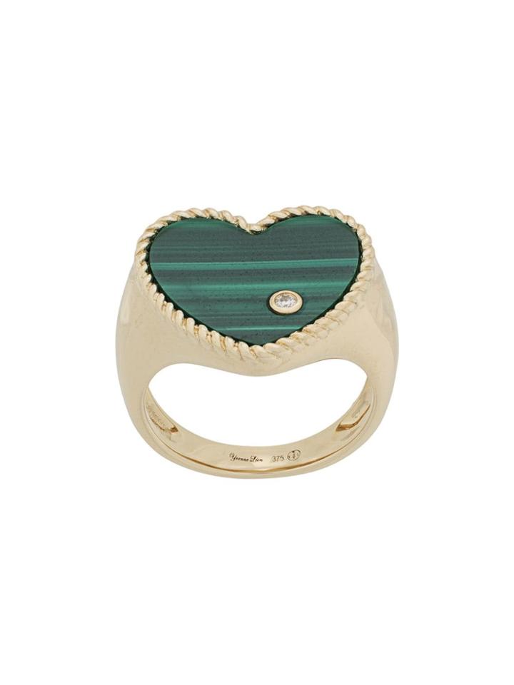 Yvonne Léon Stone Heart Earring - Gold